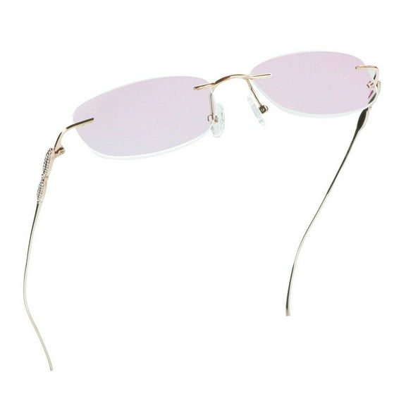 LifeArt Pure Titanium Frame Glasses/Blue Light Blocking Reading Glasses, Reduce Eyestrain, Stylish for Men and Women(Gold,No Magnification)