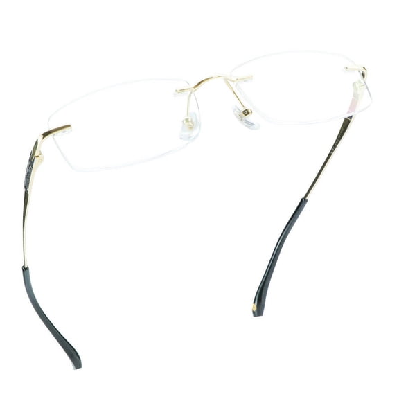 LifeArt Pure Titanium Frame Glasses/Blue Light Blocking Reading Glasses, Reduce Eyestrain, Stylish for Men and Women(Gold,No Magnification)
