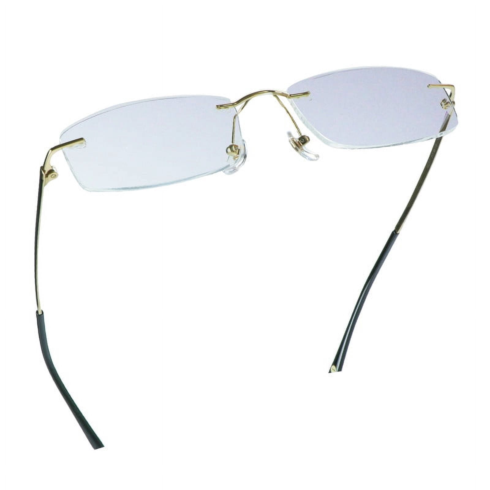 LifeArt Pure Titanium Frame Glasses/Blue Light Blocking Reading Glasses, Reduce Eyestrain, Stylish for Men and Women(Gold,No Magnification)