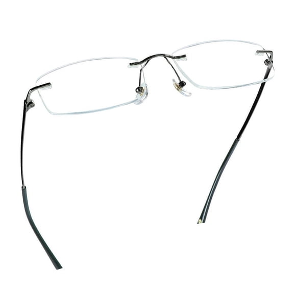 LifeArt Pure Titanium Frame Glasses/Blue Light Blocking Reading Glasses, Reduce Eyestrain, Stylish for Men and Women(Grey,+1.50 Magnification)