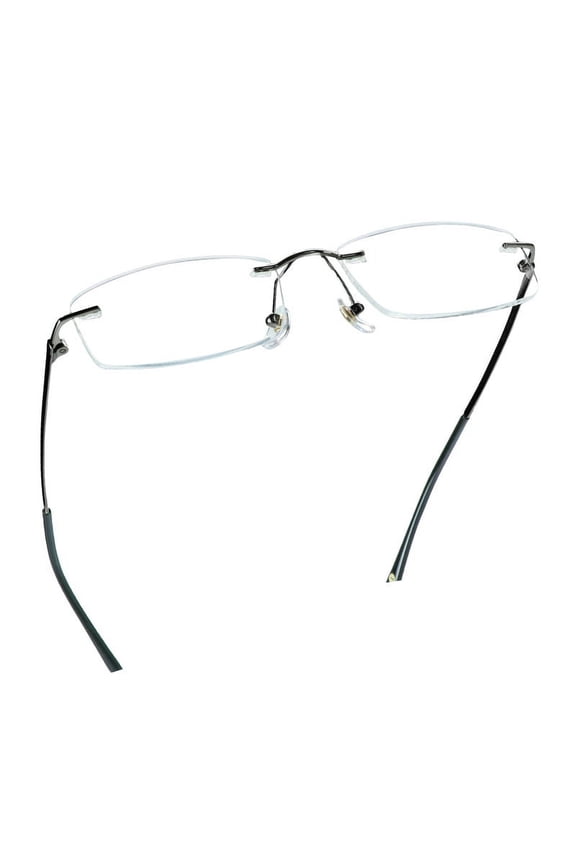 Pure Titanium Frame Glasses/Blue Light Blocking Reading Glasses, Reduce Eyestrain, Stylish for Men and Women(Grey,+1.50 Magnification)