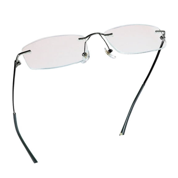 LifeArt Pure Titanium Frame Glasses/Blue Light Blocking Reading Glasses, Reduce Eyestrain, Stylish for Men and Women(Grey,+3.50 Magnification)