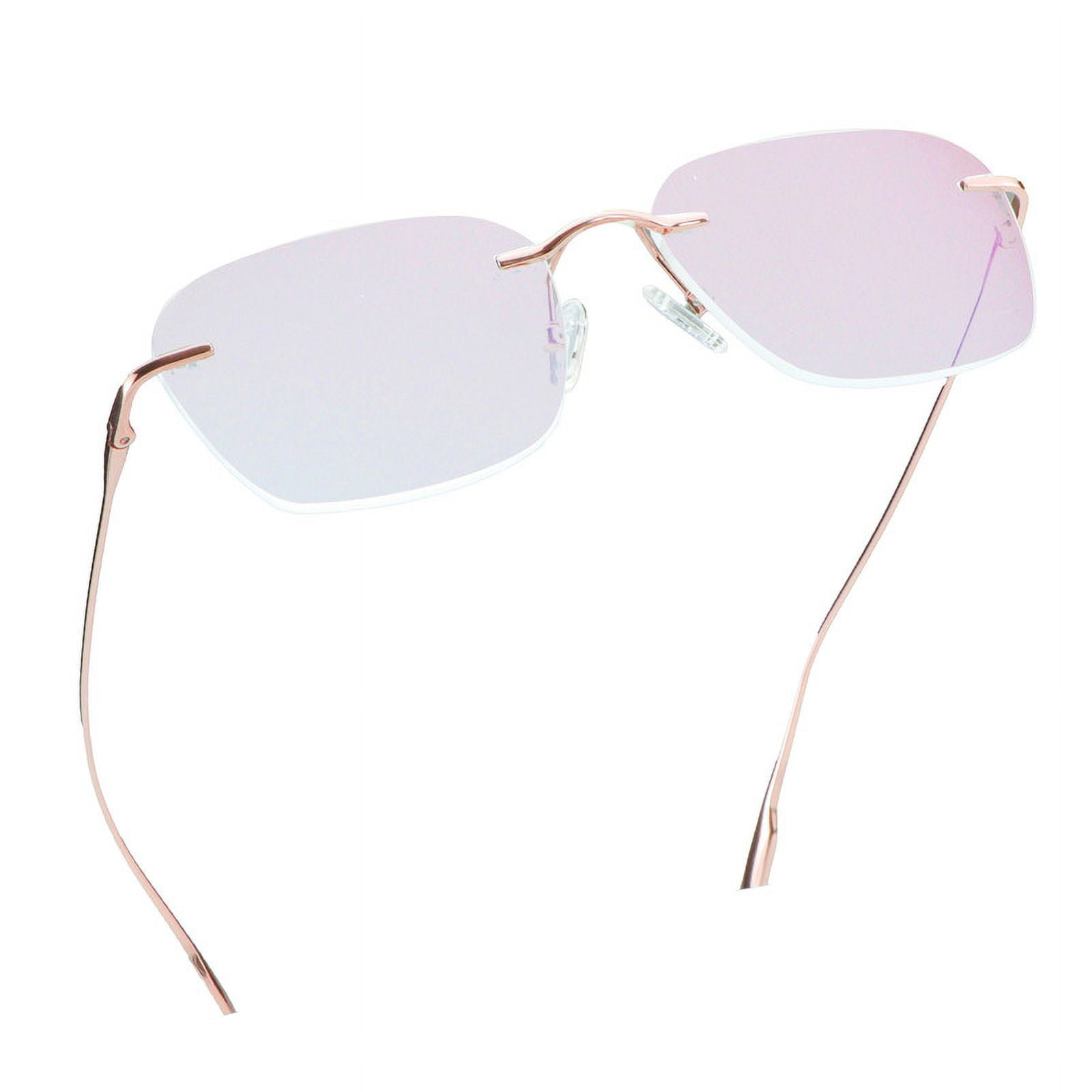 LifeArt Pure Titanium Frame Glasses/Blue Light Blocking Reading Glasses, Reduce Eyestrain,Stylish for Men and Women(Pink Gold,+2.50 Magnification)