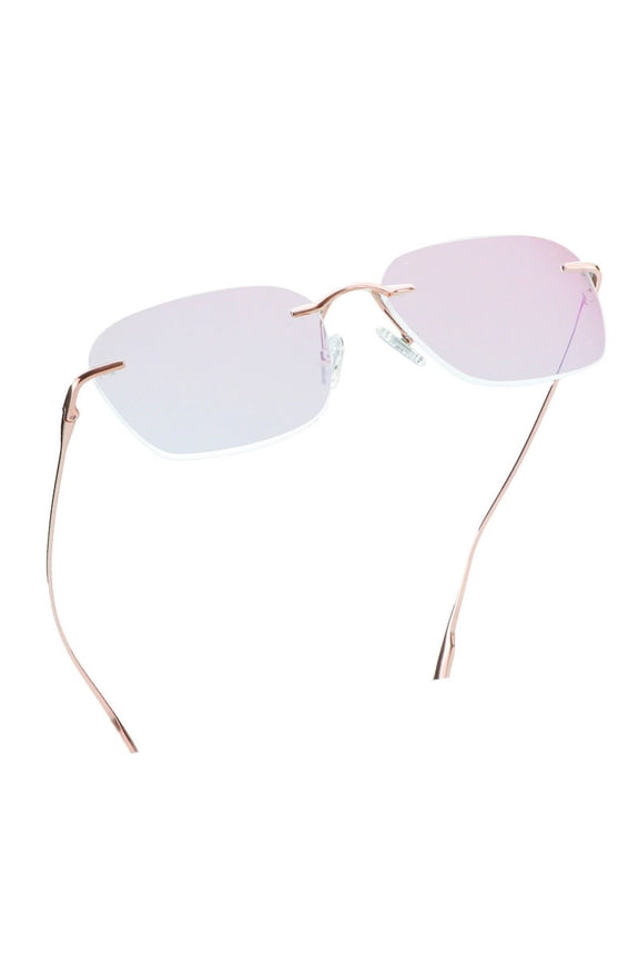 Pure Titanium Frame Glasses/Blue Light Blocking Reading Glasses, Reduce Eyestrain,Stylish for Men and Women(Pink Gold,+2.50 Magnification)