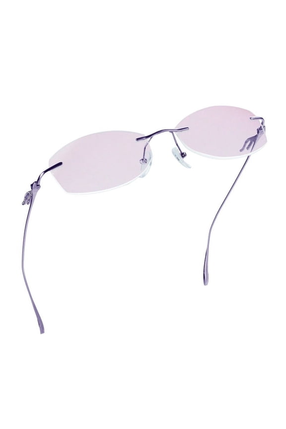Pure Titanium Frame Glasses/Blue Light Blocking Reading Glasses, Reduce Eyestrain, Stylish for Men and Women(Purple,No Magnification)