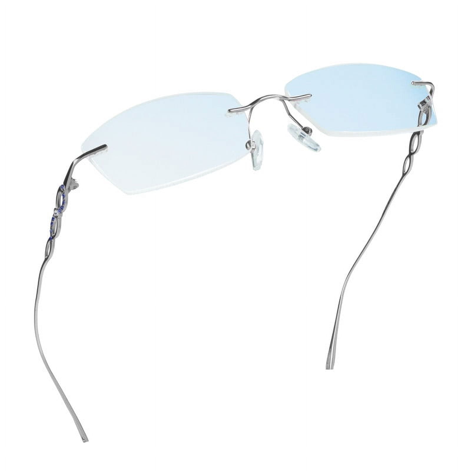 LifeArt Pure Titanium Frame Glasses/Blue Light Blocking Reading Glasses, Reduce Eyestrain, Stylish for Men and Women(Silver,+2.00 Magnification)