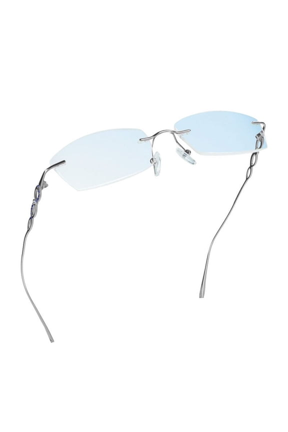 Pure Titanium Frame Glasses/Blue Light Blocking Reading Glasses, Reduce Eyestrain, Stylish for Men and Women(Silver,+2.00 Magnification)