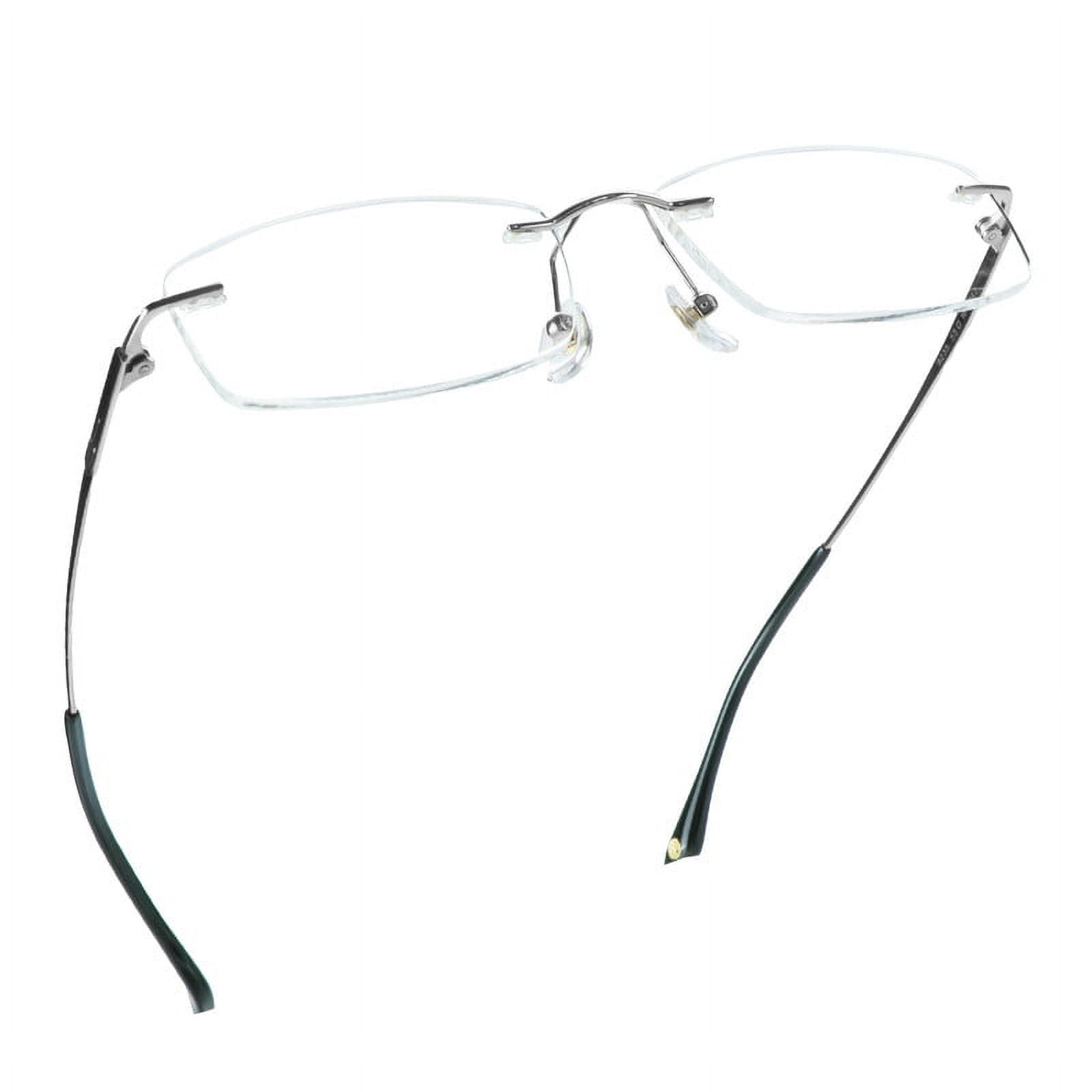 LifeArt Pure Titanium Frame Glasses/Blue Light Blocking Reading Glasses, Reduce Eyestrain, Stylish for Men and Women(Silver,No Magnification)