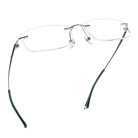 LifeArt Pure Titanium Frame Glasses/Blue Light Blocking Reading Glasses, Reduce Eyestrain, Stylish for Men and Women(Silver,No Magnification)