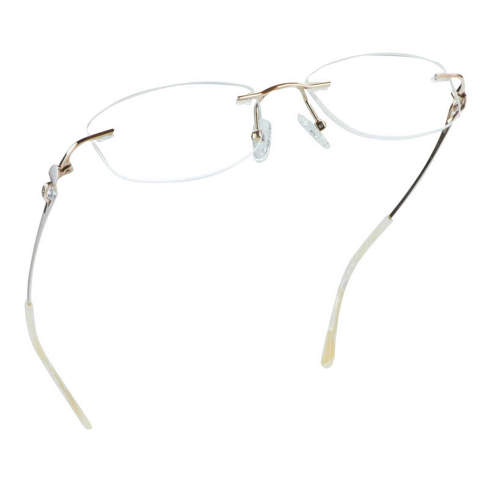 LifeArt Pure Titanium Frame Glasses/Blue Light Blocking Reading Glasses, Reduce Eyestrain, Stylish for Women(Champagne,+1.00 Magnification)