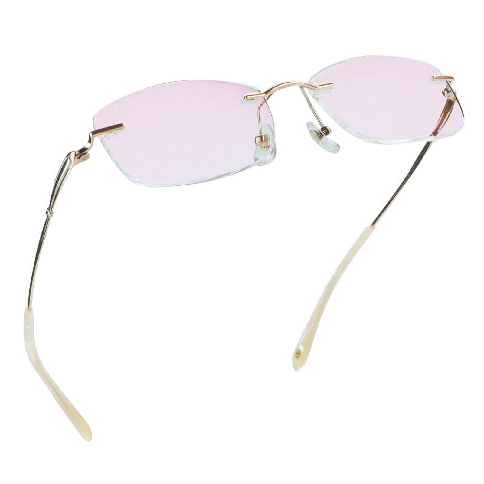 LifeArt Pure Titanium Frame Glasses/Blue Light Blocking Reading Glasses, Reduce Eyestrain, Stylish for Women(Champagne,+1.50 Magnification)