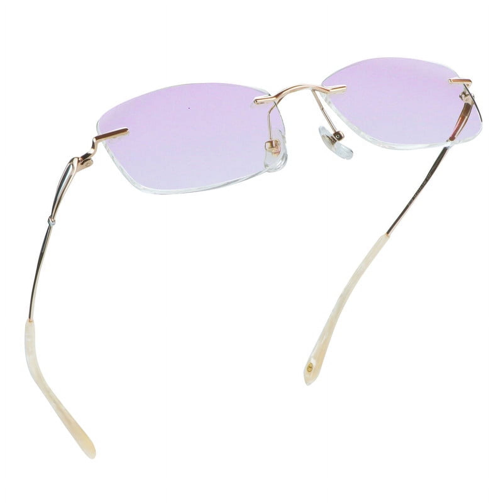 LifeArt Pure Titanium Frame Glasses/Blue Light Blocking Reading Glasses, Reduce Eyestrain, Stylish for Women(Champagne,+2.00 Magnification)