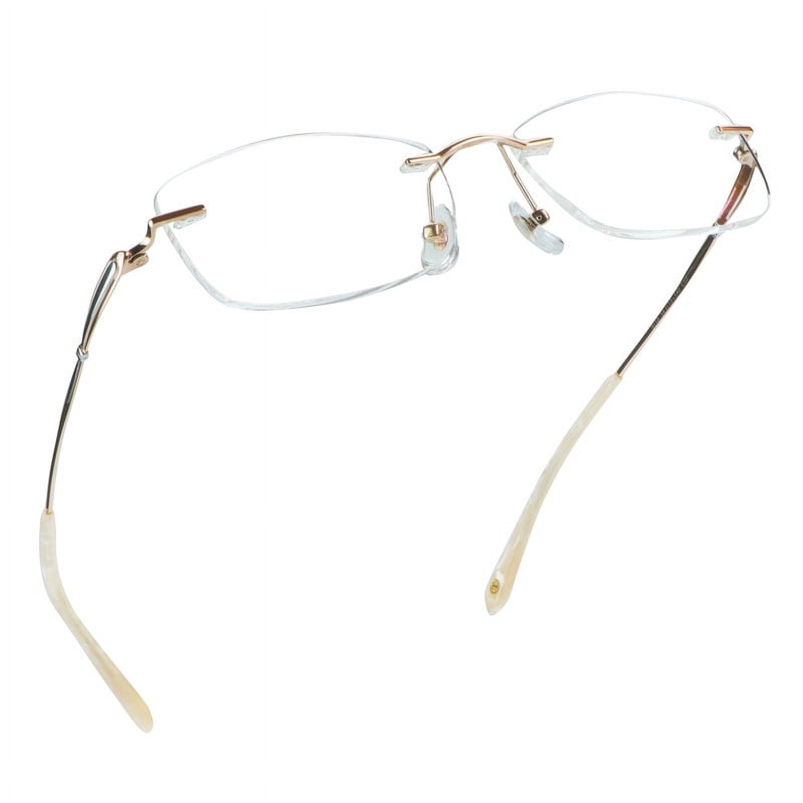 LifeArt Pure Titanium Frame Glasses/Blue Light Blocking Reading Glasses, Reduce Eyestrain, Stylish for Women(Champagne,+2.50 Magnification)