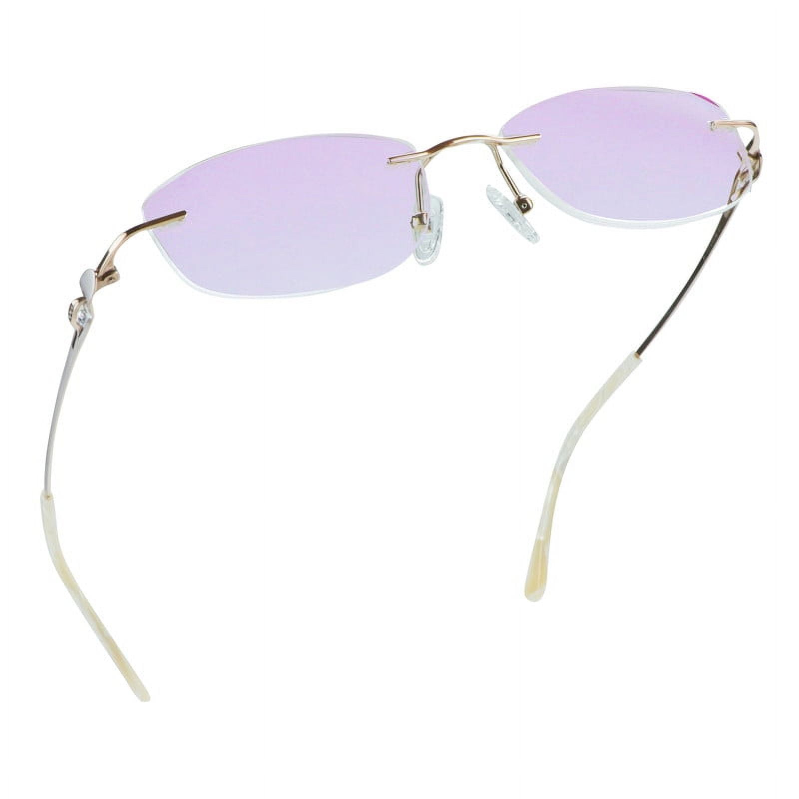 LifeArt Pure Titanium Frame Glasses/Blue Light Blocking Reading Glasses, Reduce Eyestrain, Stylish for Women(Champagne,+3.00 Magnification)