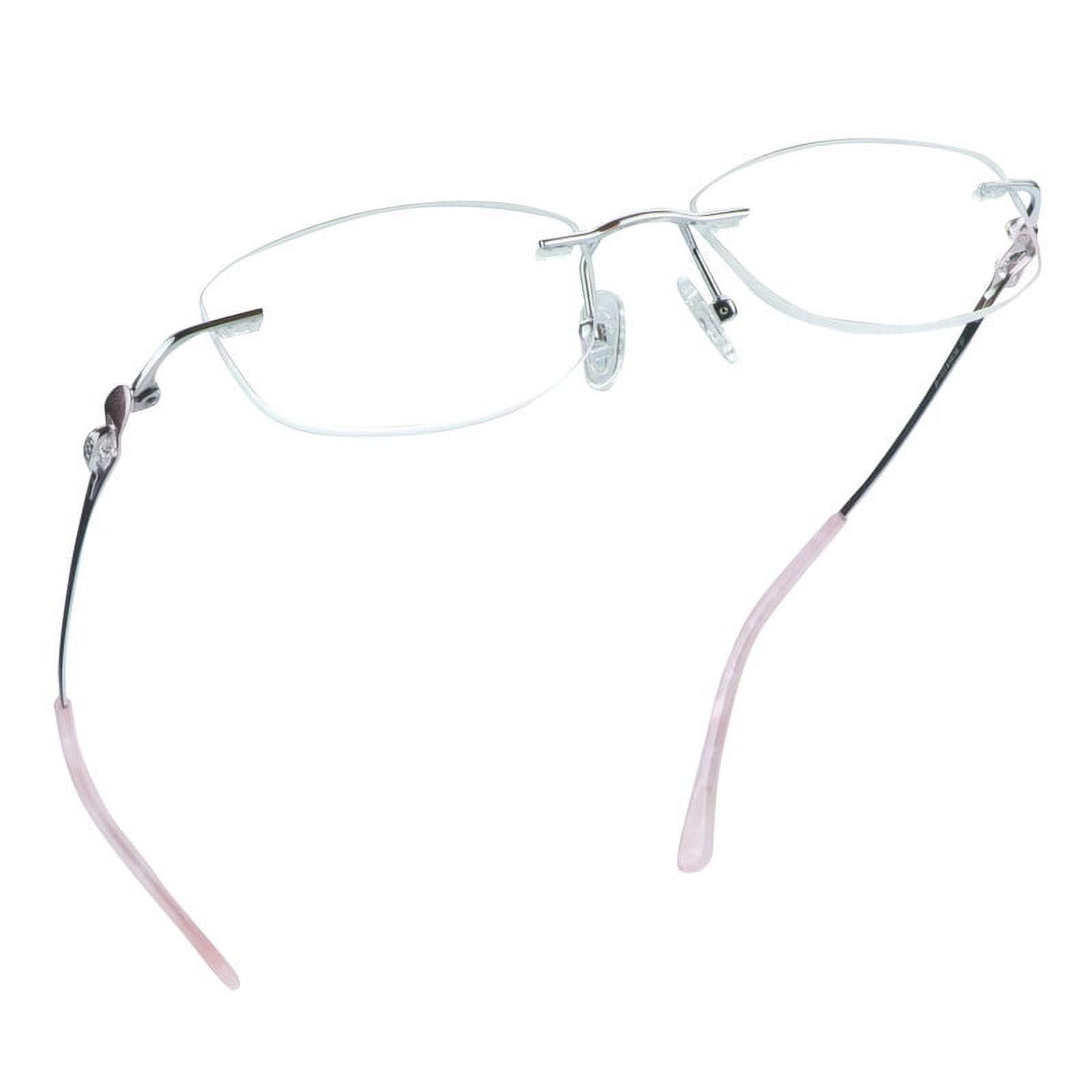 LifeArt Pure Titanium Frame Glasses/Blue Light Blocking Reading Glasses, Reduce Eyestrain, Stylish for Women(Pink,+2.00 Magnification)