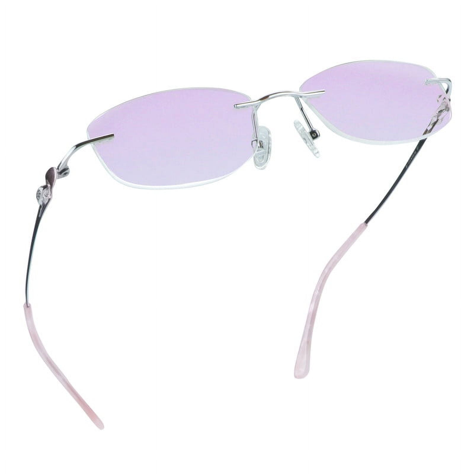 LifeArt Pure Titanium Frame Glasses/Blue Light Blocking Reading Glasses, Reduce Eyestrain, Stylish for Women(Pink,+3.00 Magnification)