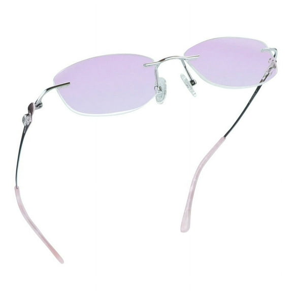 LifeArt Pure Titanium Frame Glasses/Blue Light Blocking Reading Glasses, Reduce Eyestrain, Stylish for Women(Pink,+3.00 Magnification)