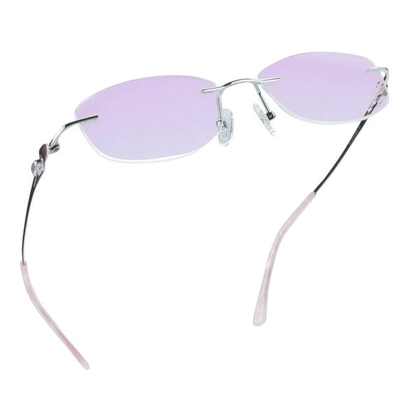 LifeArt Pure Titanium Frame Glasses/Blue Light Blocking Reading Glasses, Reduce Eyestrain, Stylish for Women(Pink,+3.50 Magnification)