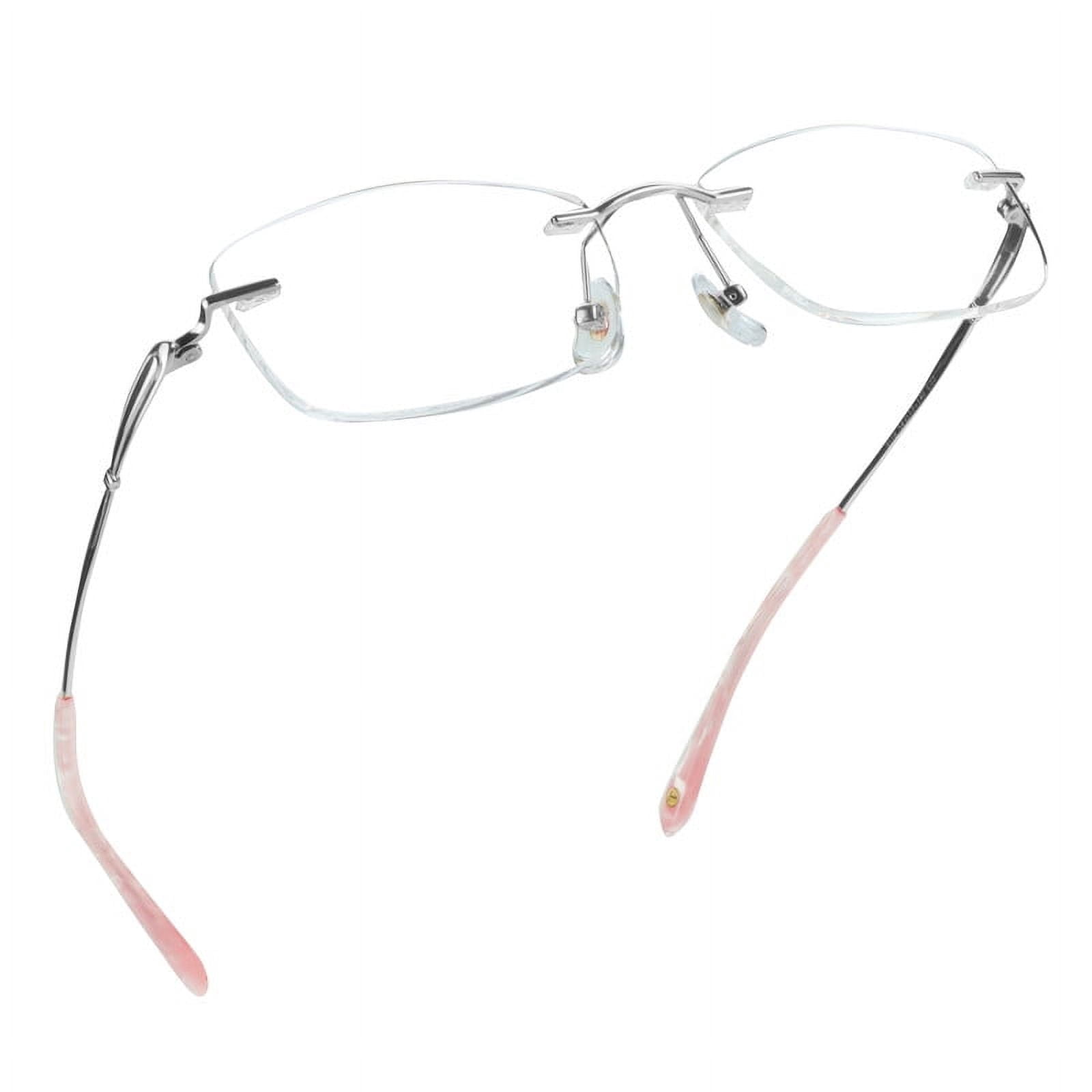LifeArt Pure Titanium Frame Glasses/Blue Light Blocking Reading Glasses, Reduce Eyestrain, Stylish for Women(Pink,+3.50 Magnification)