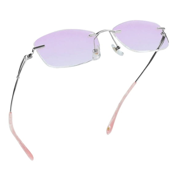 LifeArt Pure Titanium Frame Glasses/Blue Light Blocking Reading Glasses, Reduce Eyestrain, Stylish for Women(Pink,+4.00 Magnification)