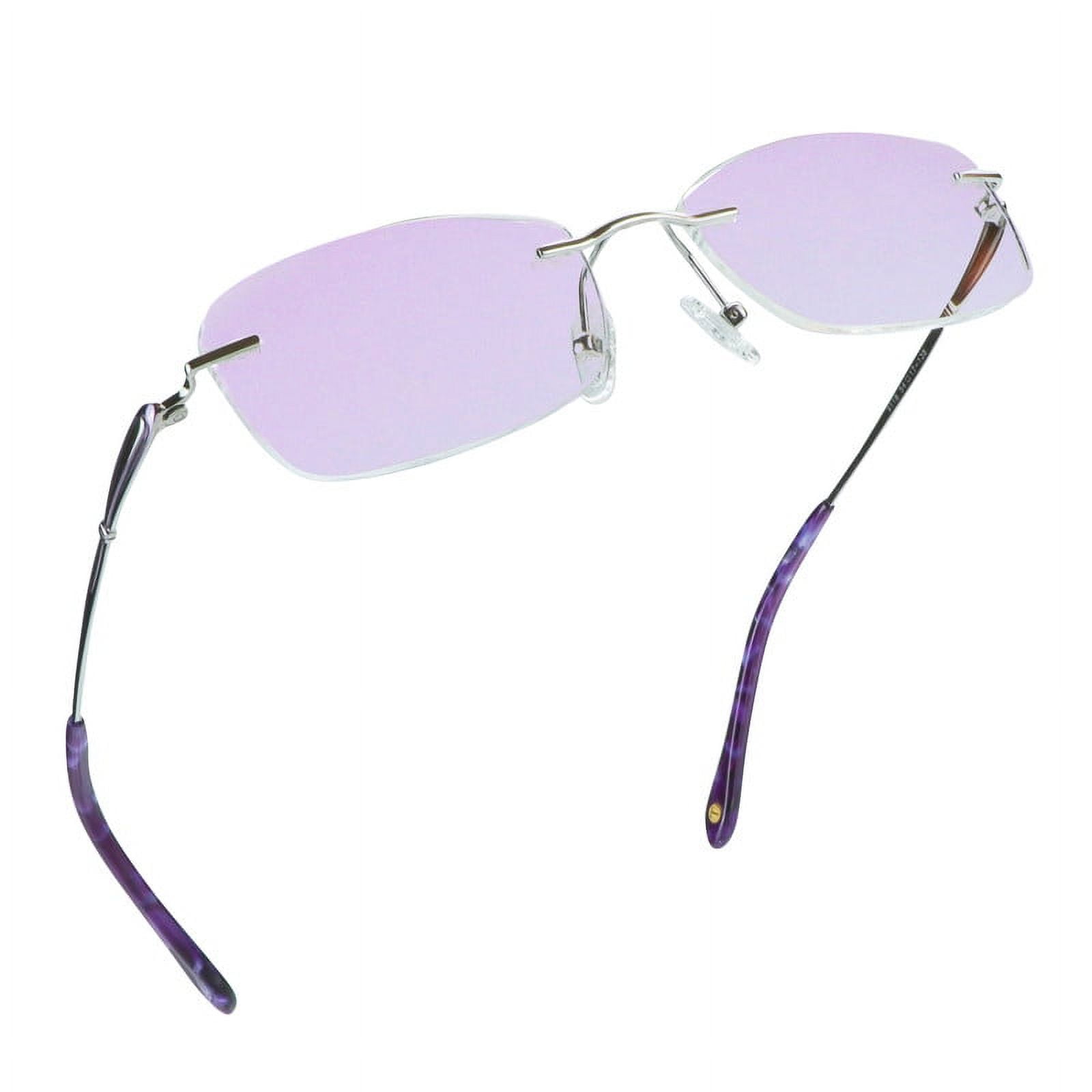 LifeArt Pure Titanium Frame Glasses/Blue Light Blocking Reading Glasses, Reduce Eyestrain, Stylish for Women(Purple,+2.50 Magnification)
