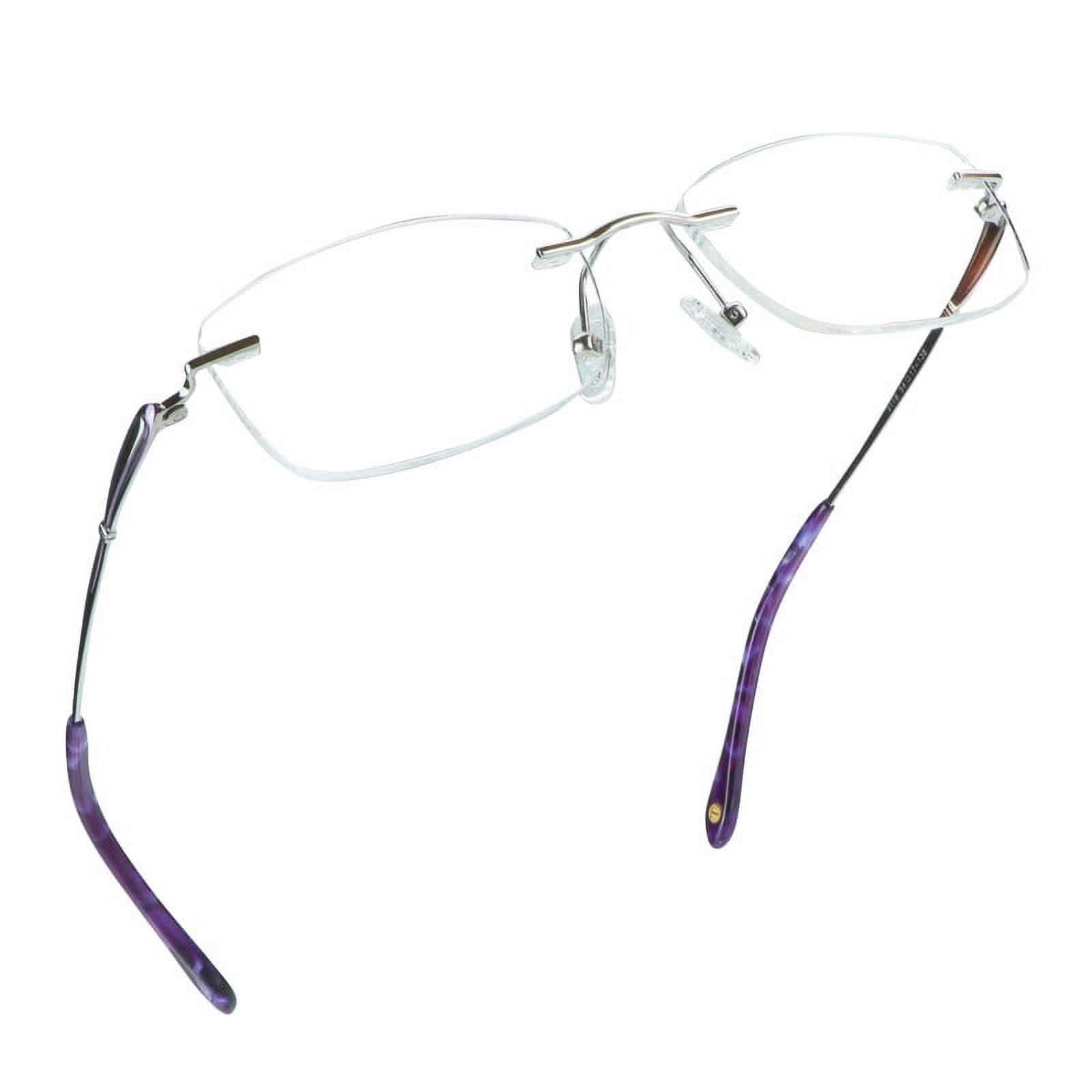 LifeArt Pure Titanium Frame Glasses/Blue Light Blocking Reading Glasses, Reduce Eyestrain, Stylish for Women(Purple,+3.50 Magnification)