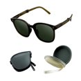 thumbnail image 1 of LifeArt Trendy Polarized Folding Sunglasses for Women Men UV400 Protection Anti Glare Ultralight Foldable frame (Black+Green), 1 of 7