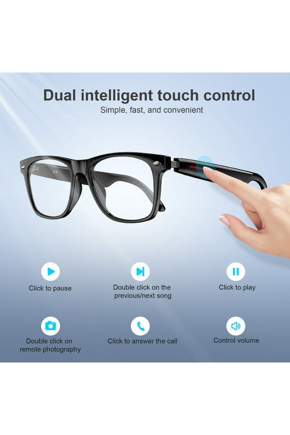Smart Glasses Wireless Bluetooth,Anti-blue Light Lens
