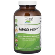 LifeEssence Multivitamin - Whole Food Supplement with Superfoods, Minerals, Enzymes, Vitamin D, D3, B12, Biotin by Pure Essence - 240 Tablets