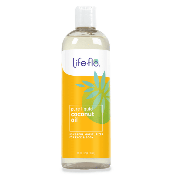 Life-Flo Pure Liquid Coconut Oil, Fractionated | Light, Fast-Absorbing Moisturizer for Face & Body | Dry Skin | 16oz