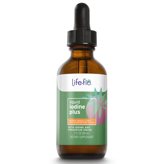 Life-Flo Iodine Plus Drops 150mcg | Healthy Thyroid, Energy & Metabolism Support | Orange Flavor | 2oz, About 320 Serv.
