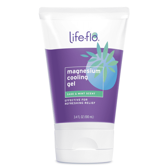 Life-flo Magnesium Cooling Gel, Refreshing Magnesium Lotion for Women Instantly Cools Hot Flashes, Soothes and Restores with Magnesium Chloride & MSM, Fresh Sage Mint Scent, 60-Day Guarantee, 3.4 oz