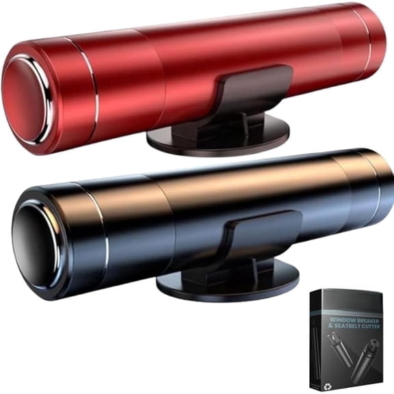 YMCSTONEMA 2 Pack Glass Breakers Vehicle Escape Tool with Portable Black and red