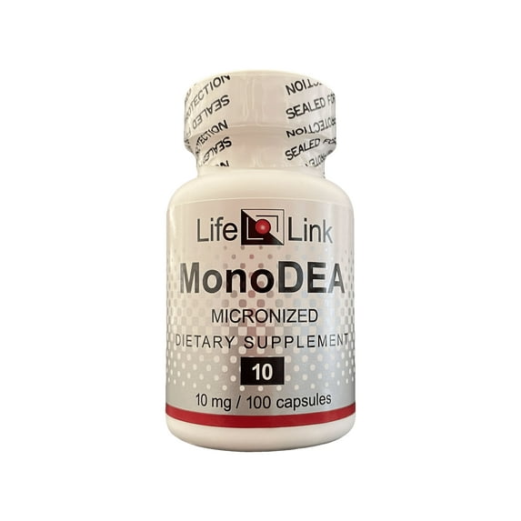 LifeLink's MonoDEA | Micronized DHEA (dehydroepiandrosterone) | 10 mg x 100 caps | Hormone Support, Anti-Aging, Brain & Bone Health | Gluten Free & Non-GMO | Made in the USA
