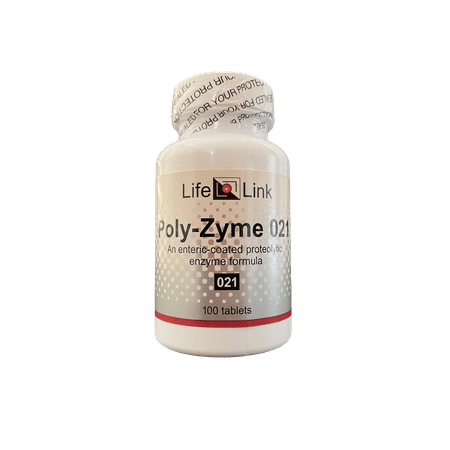 LifeLink's Poly-Zyme 21 | 100 tablets | Digestive Enzymes | Gluten Free & Non-GMO | Made in the USA