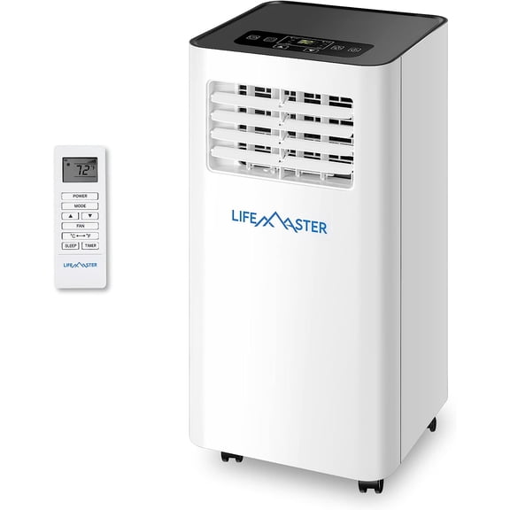 LifeMaster 8,000 BTU Portable Air Conditioners, Room Air Conditioner with Digital Remote for Room up to 350 Sq.Ft, 3-in-1 Portable AC Unit with with Installation Kit for Home/Office/Dorms