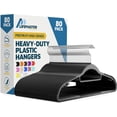 thumbnail image 1 of Lifemaster 80 Pcs. Dry Wet Clothes Hangers - Heavy Duty Coat Hanger Set with 360° Swivel Hook, Non-Slip, Space-Saving, Sleek Design - Accessory Tie Bar, Smart Strap Hooks, Non-Slip Pants Bar (Black), 1 of 7