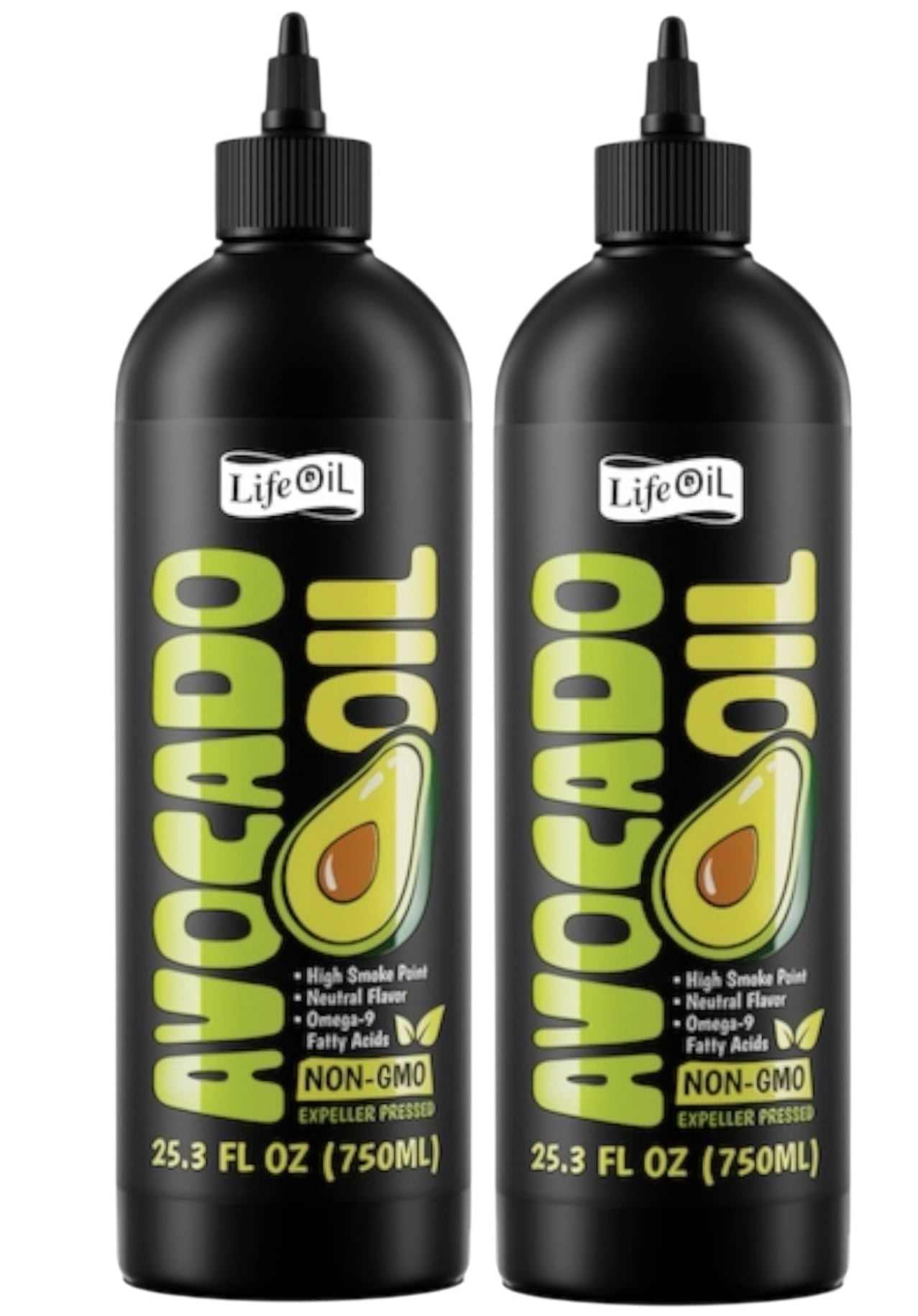 LifeOiL Non-GMO Avocado Oil (Pack of 2) 25.3 Fluid Ounces - 750 ML