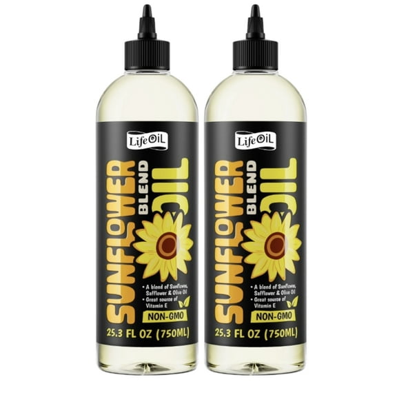 LifeOiL Non-GMO Sunflower Blend Oil (Pack of 2) 25.3 Fluid Ounces - 750 ML