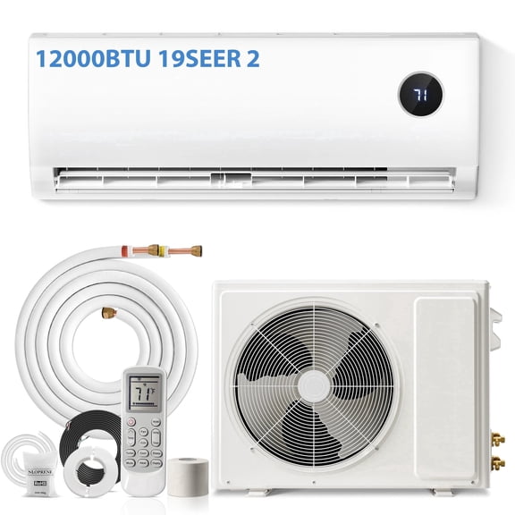 LifePlus 12000 BTU Mini Split Heat Pump AC, 19 SEER2 115V Ductless Inverter Air Conditioner for Rooms up to 750 sq. ft