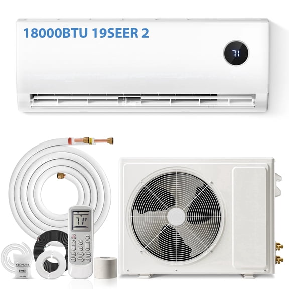 LifePlus 18000 BTU Mini Split Heat Pump AC, 19 SEER2 230V Ductless Inverter Air Conditioner for Rooms up to 1250 sq. ft