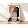thumbnail image 1 of LifePlus Black Women Art, Black Girl with Books, Feminine Intellectual Art, Empowering Black Woman Decor, Melanin Art, Book Lover Wall Art, 1 of 3