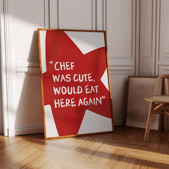 LifePlus Chef was cute would eat here again, Kitchen wall art, Cute kitchen decor, Trendy kitchen Poster, Kitchen art, Preppy wall art gifts for chefs