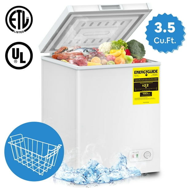 LifePlus Chest Freezer 3.5 Cu.ft. Deep Freezer Compact Water Cooler for