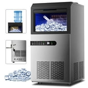 LifePlus Commercial Ice Machine 100 lbs Auto Clean Freestanding Stainless Steel for Home Kitchen Bar Office Coffee Shop