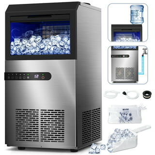 TECSPACE 110V Commercial Ice Maker 550LBS/24H，Ice Machine with 1200W Ultra  Strong Compressor,265LBS Storage Bin,182 PCS Ice Cubes,Include Ice