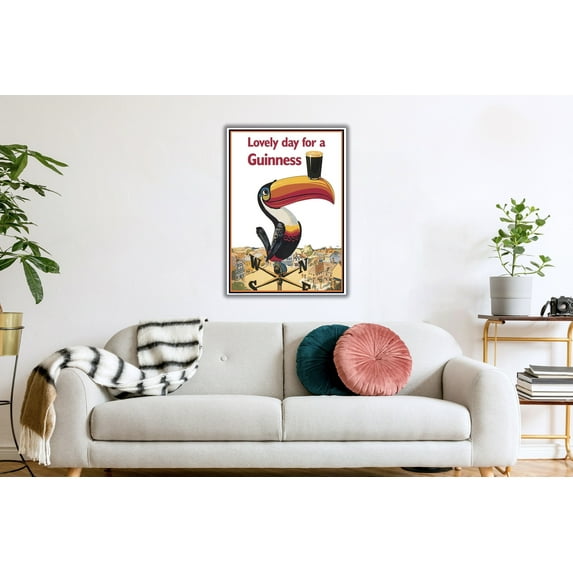 LifePlus Lovely Day For A Guinness Poster, Guinness Beer Poster, Lovely Day For A Guinness Vintage Poster, Vintage Beer Poster, Parrot Poster