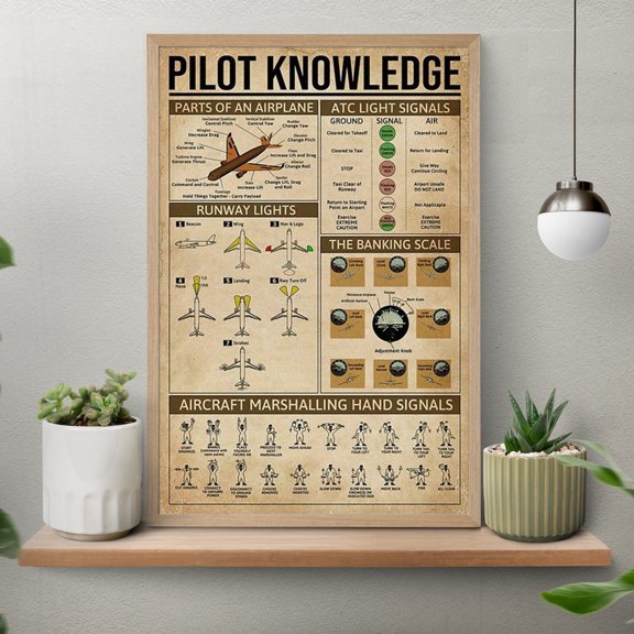 LifePlus Pilot Knowledge Vintage Poster, Knowledge Poster, Pilot Retro Art Print, Pilot Retro Wall Art, Pilot Gifts, Job Knowledge Poster, Home Decor