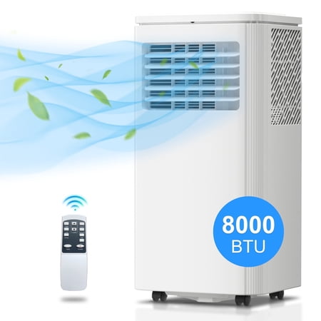 LifePlus Portable Air Conditioner 5000BTU (80000BTU ASHRAE) AC Unit Dehumidifier Window Kit Remote Control Compact Indoor Room
