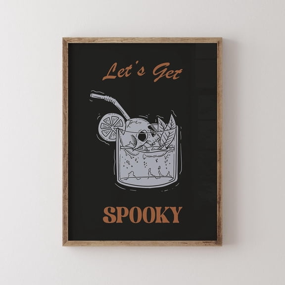 LifePlus Quirky Halloween Wall Art Print Spooky Skull Drink Kitchen Bar Cart Wall Art Decor Funny Halloween poster Cocktail